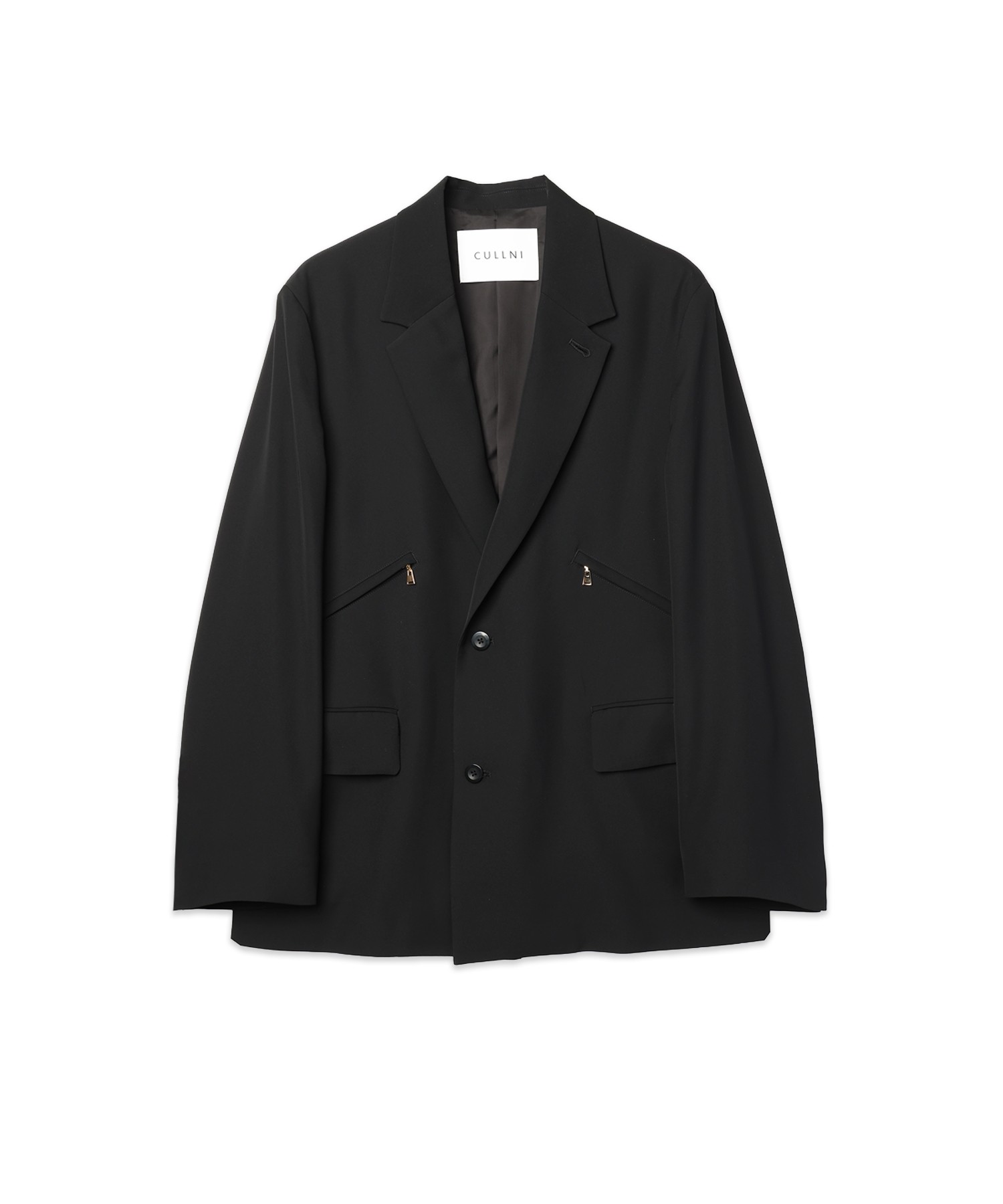 Double Satin Slanted Zip Pocket Tailored Jacket