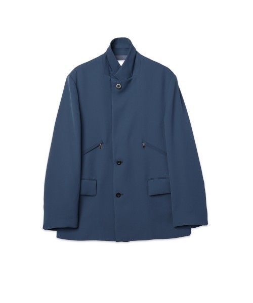 Double Satin Slanted Zip Pocket Tailored Jacket