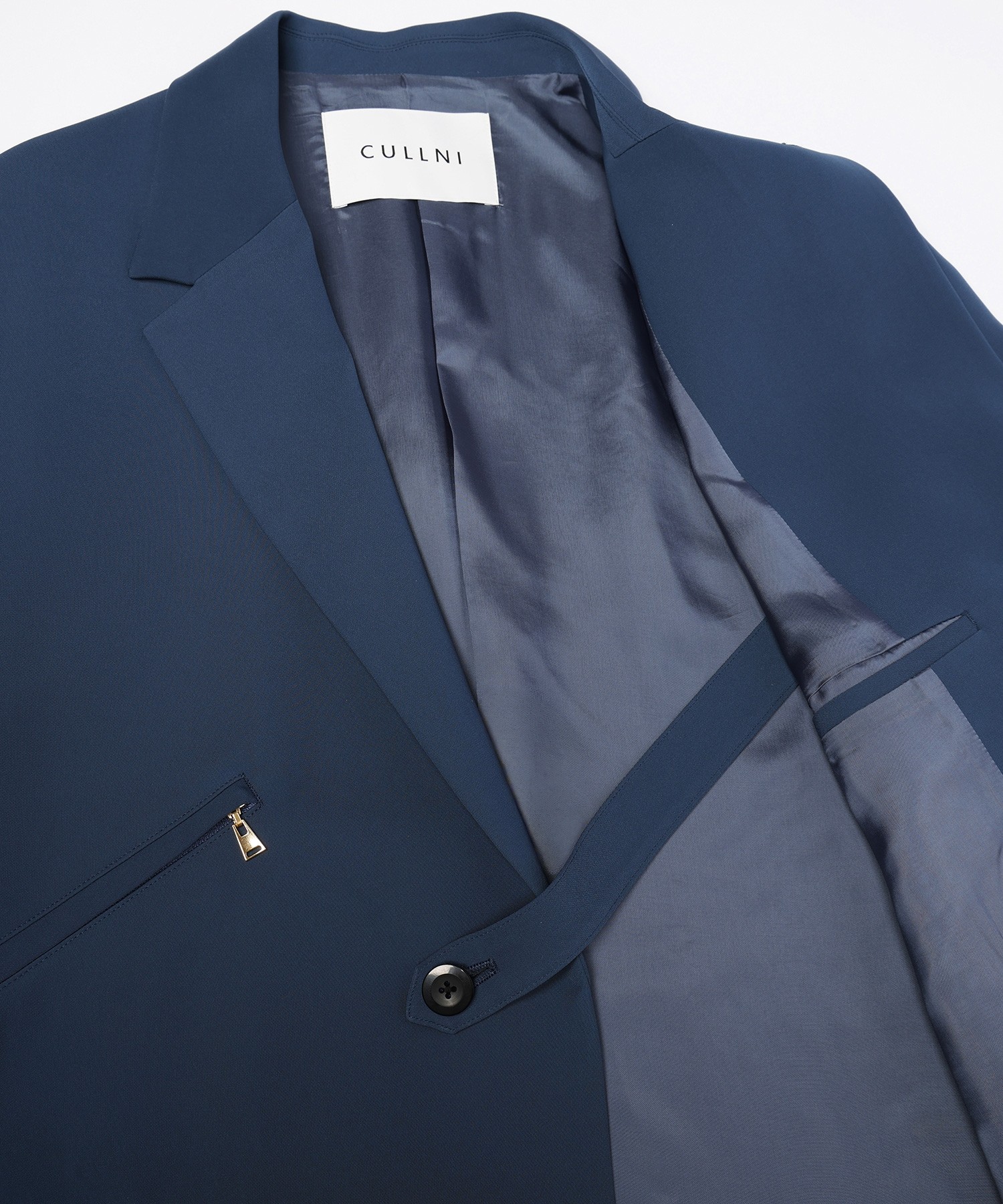 Double Satin Slanted Zip Pocket Tailored Jacket