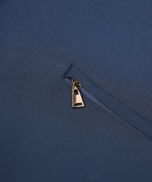 Double Satin Slanted Zip Pocket Tailored Jacket