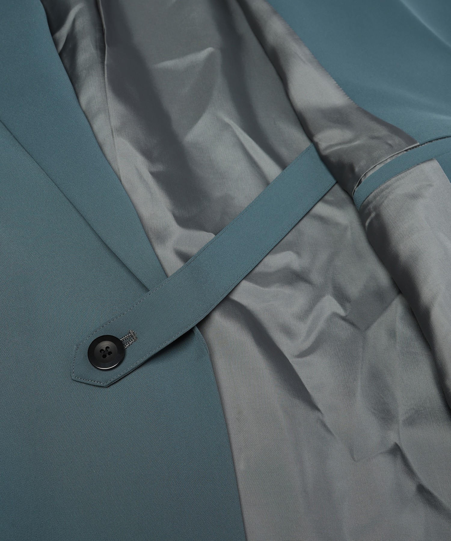 Double Satin Slanted Zip Pocket Tailored Jacket