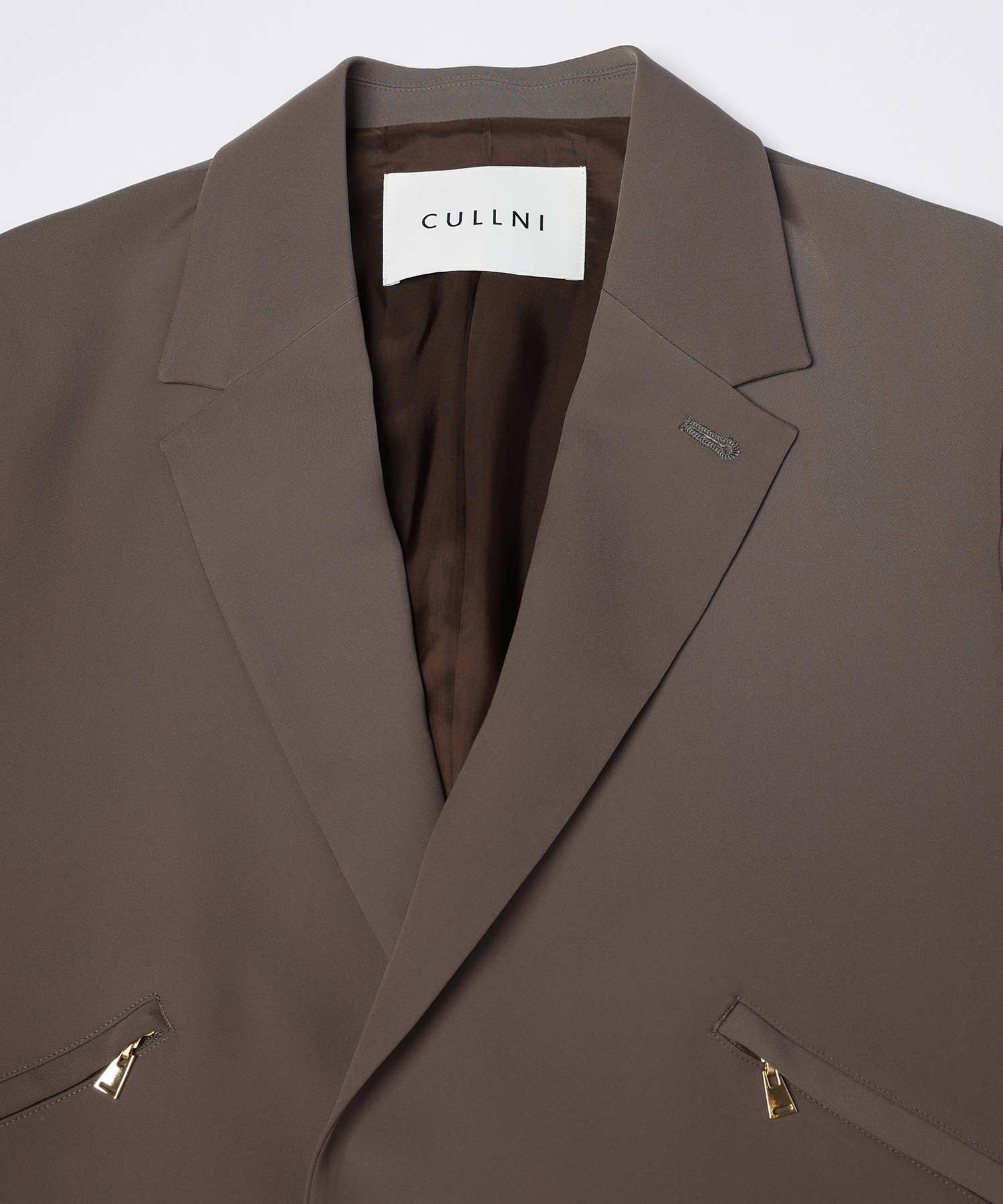 Double Satin Slanted Zip Pocket Tailored Jacket
