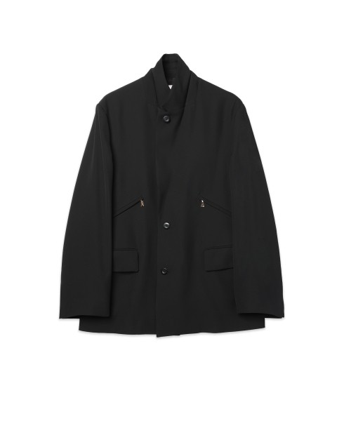 Double Satin Slanted Zip Pocket Tailored Jacket
