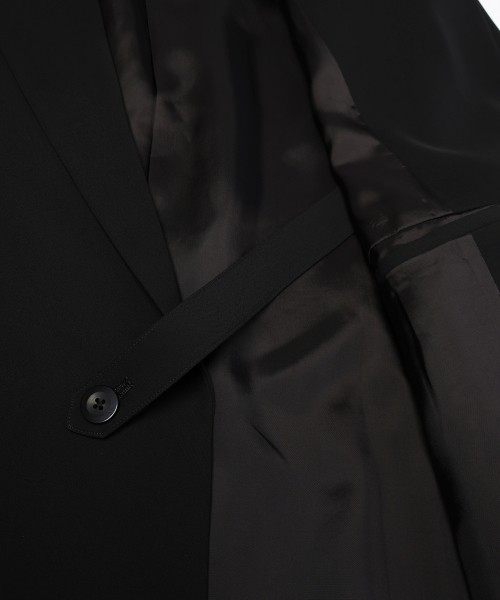 Double Satin Slanted Zip Pocket Tailored Jacket