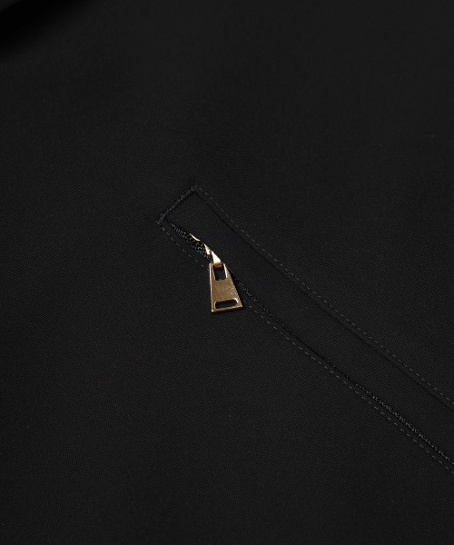 Double Satin Slanted Zip Pocket Tailored Jacket