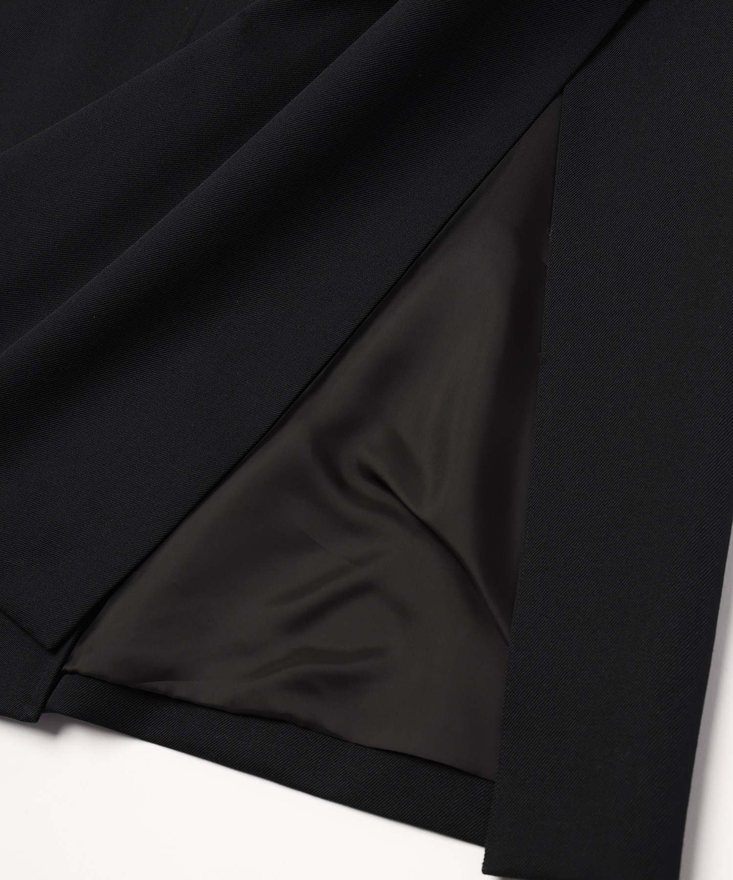 Wool Gabardine Tielocken Leather Collar Long Coat
