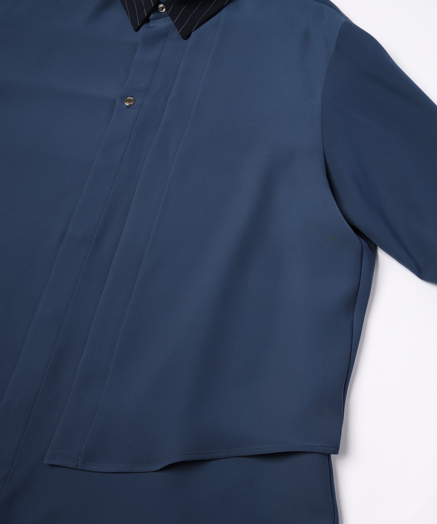 Double Satin Asymmetrical Layered Shirt