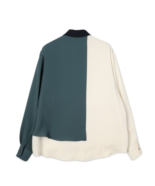 Double Satin Asymmetrical Layered Shirt