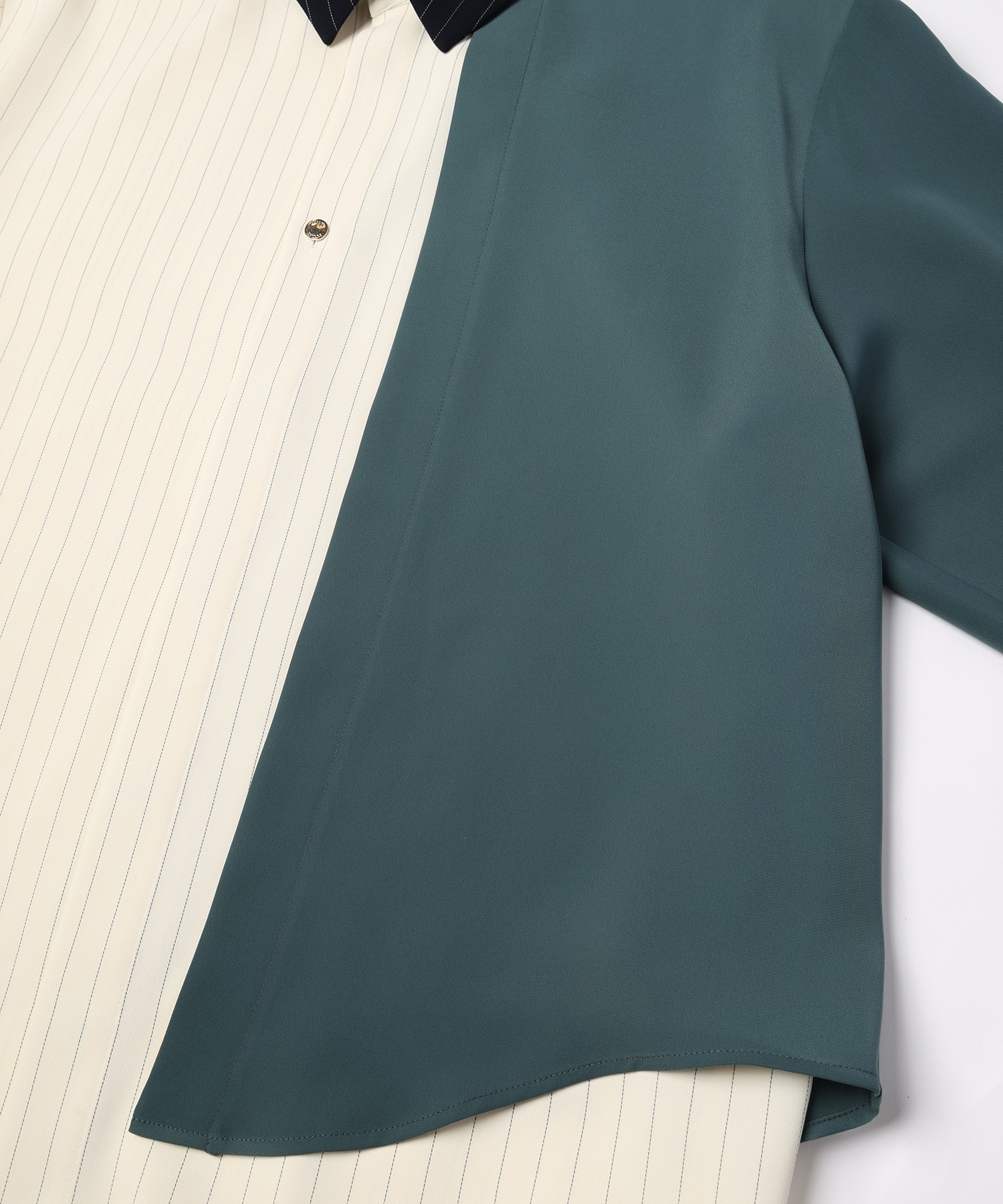 Double Satin Asymmetrical Layered Shirt