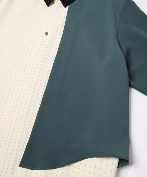 Double Satin Asymmetrical Layered Shirt