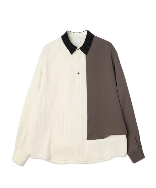 Double Satin Asymmetrical Layered Shirt