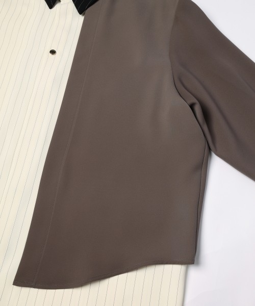 Double Satin Asymmetrical Layered Shirt