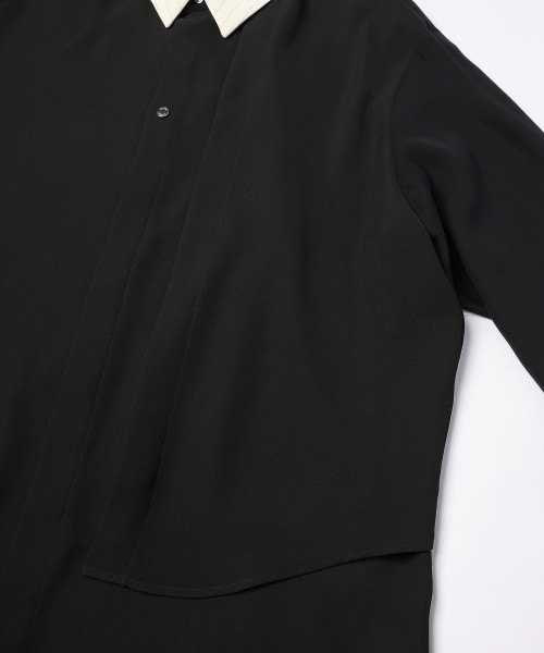 Double Satin Asymmetrical Layered Shirt
