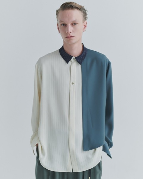 Double Satin Asymmetrical Layered Shirt