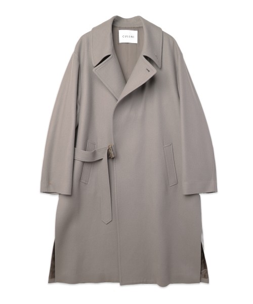 Signature Melton Minimal Tielocken Long Coat