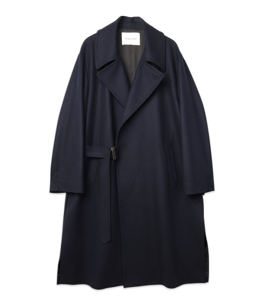 Signature Melton Minimal Tielocken Long Coat