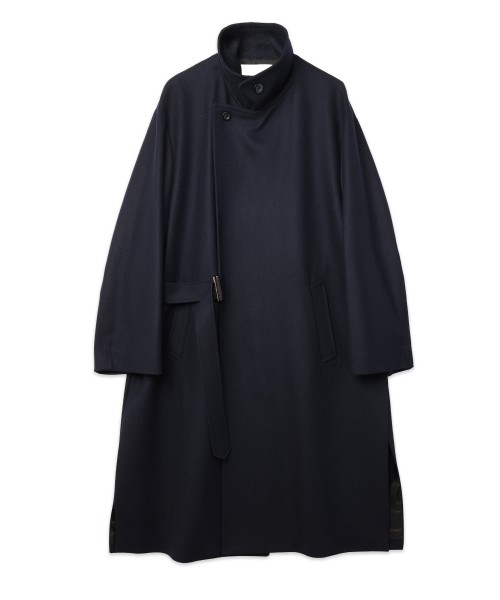 Signature Melton Minimal Tielocken Long Coat