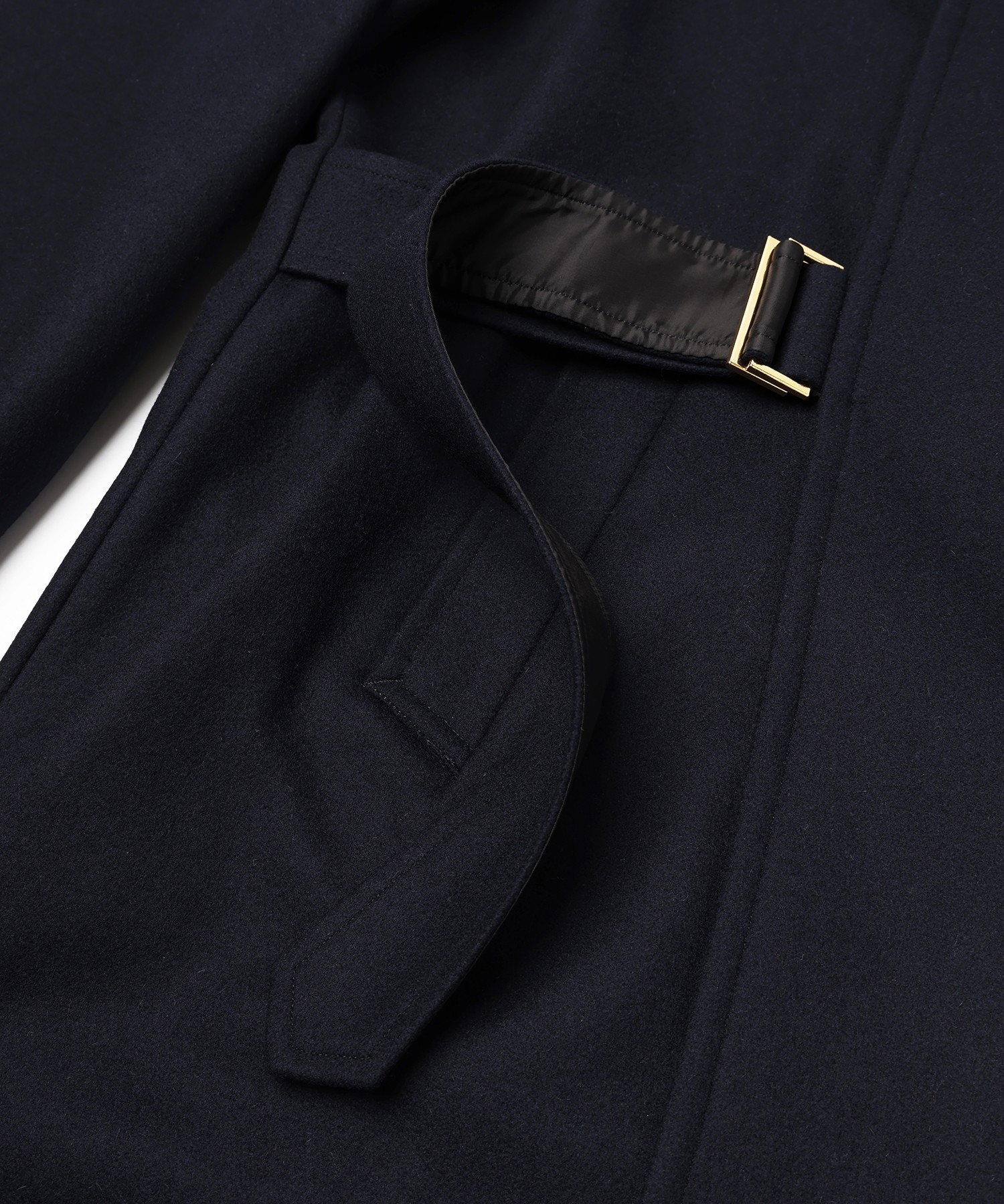 Signature Melton Minimal Tielocken Long Coat