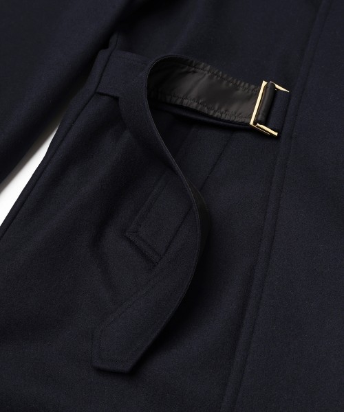 Signature Melton Minimal Tielocken Long Coat