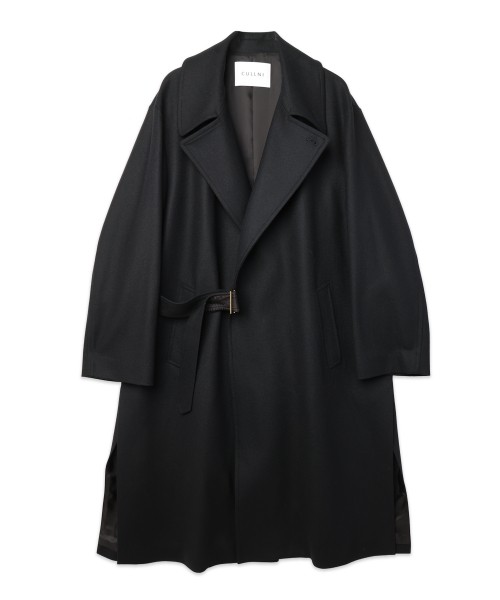 Signature Melton Minimal Tielocken Long Coat