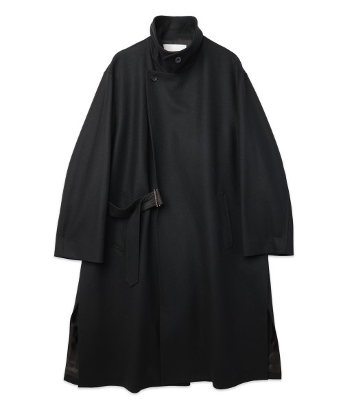 Signature Melton Minimal Tielocken Long Coat