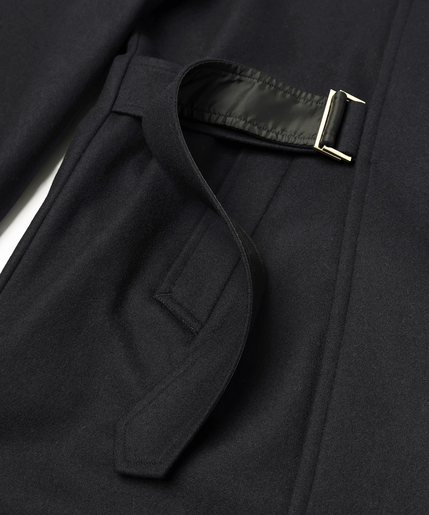 Signature Melton Minimal Tielocken Long Coat