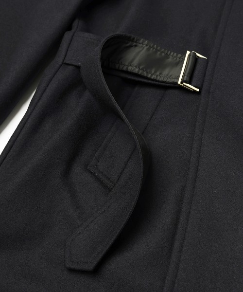 Signature Melton Minimal Tielocken Long Coat