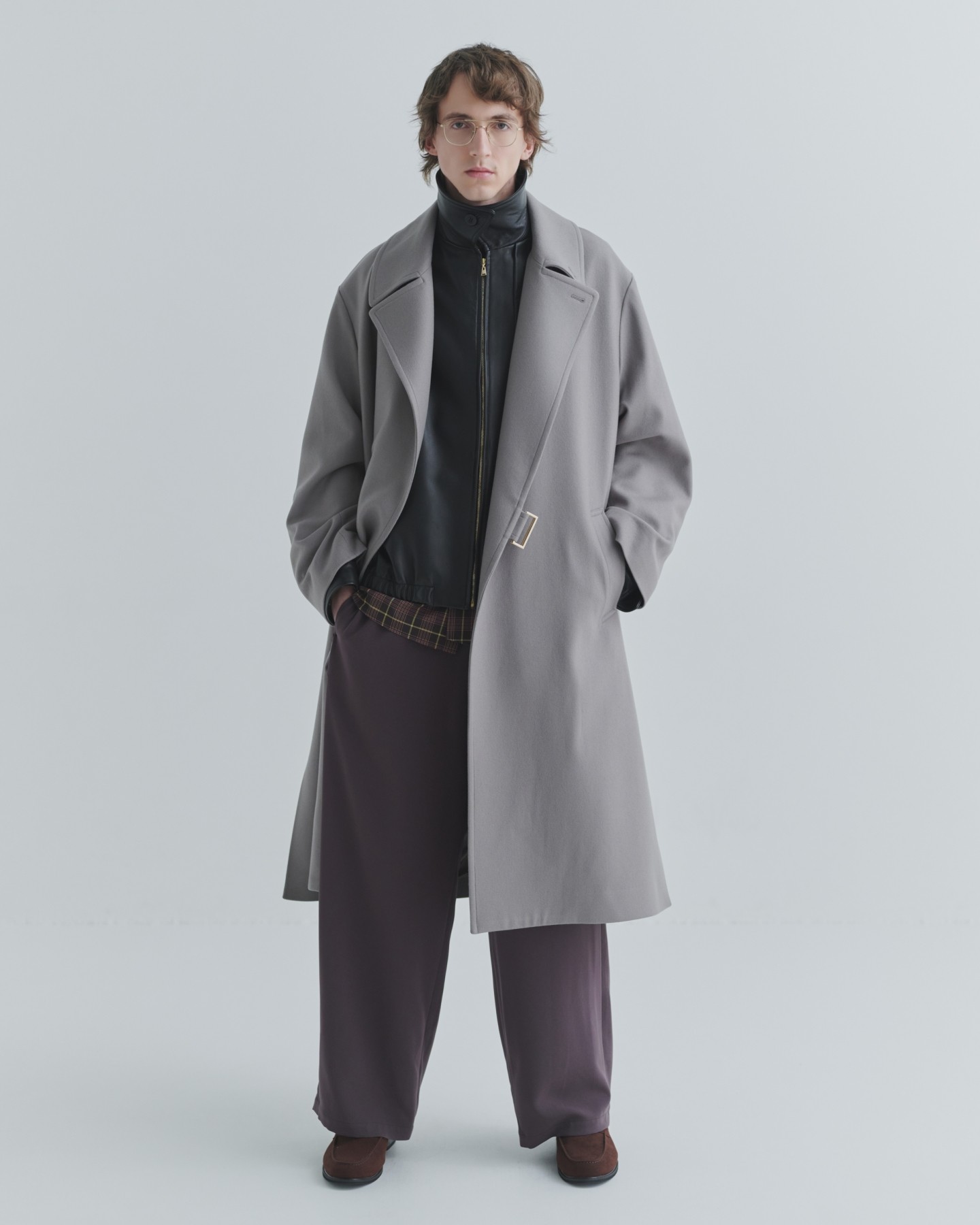Signature Melton Minimal Tielocken Long Coat