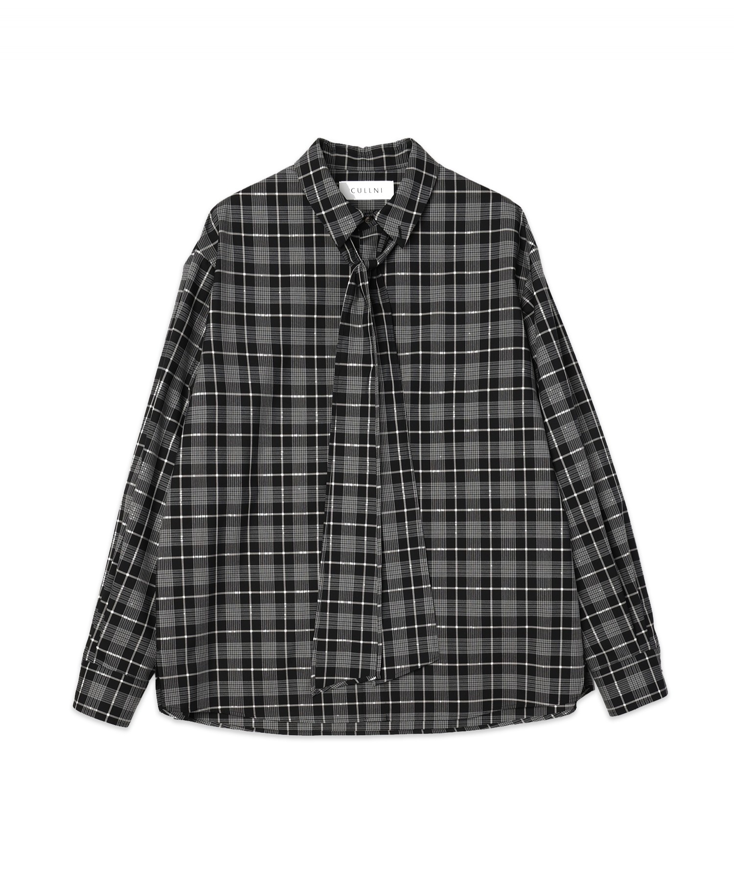 Tartan Check Bow-Tie Long Sleeve Shirt