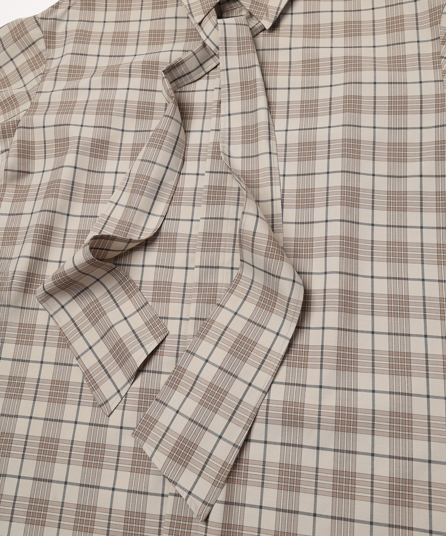 Tartan Check Bow-Tie Long Sleeve Shirt