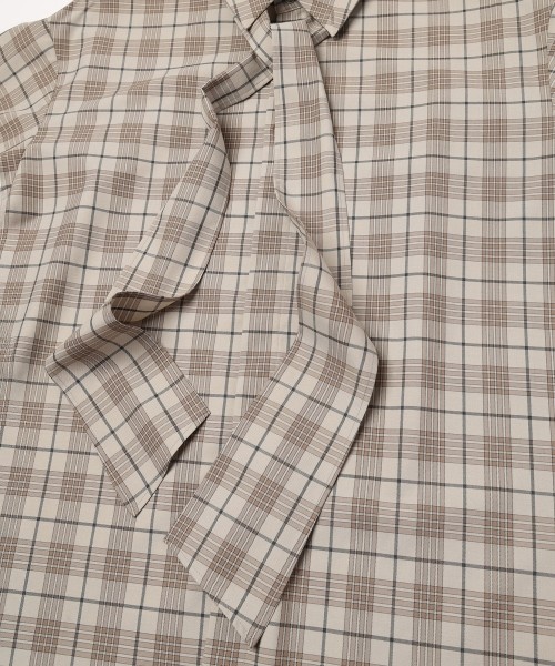 Tartan Check Bow-Tie Long Sleeve Shirt