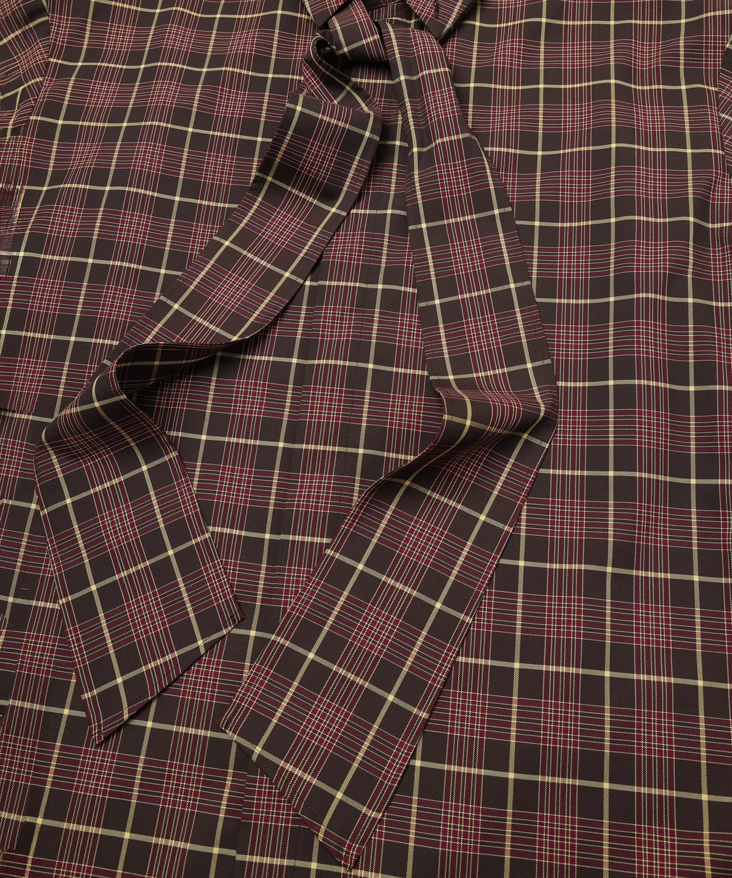Tartan Check Bow-Tie Long Sleeve Shirt