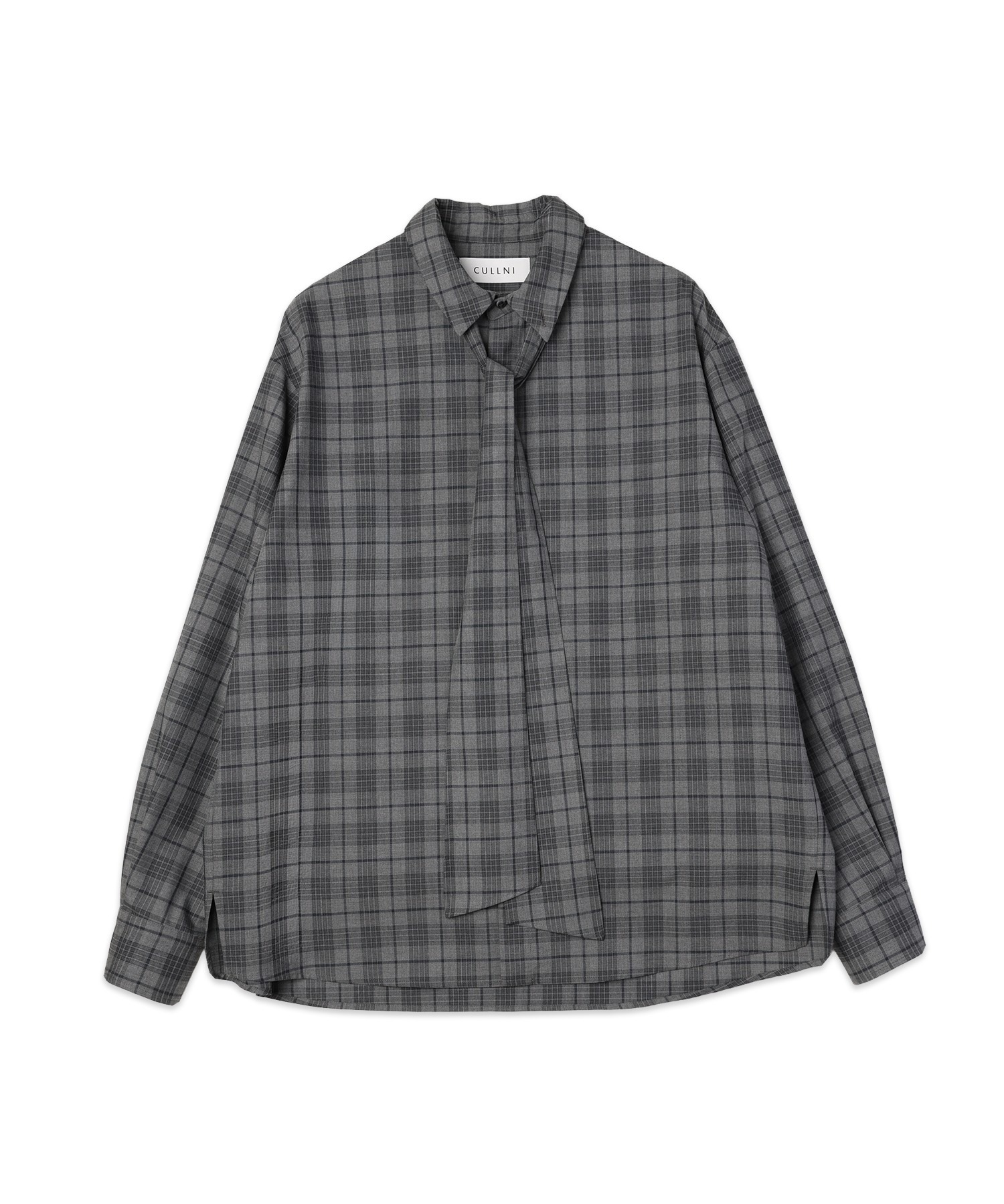 Tartan Check Bow-Tie Long Sleeve Shirt