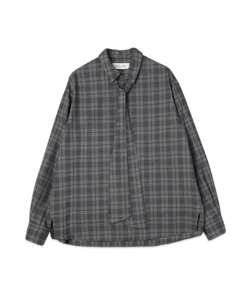 Tartan Check Bow-Tie Long Sleeve Shirt