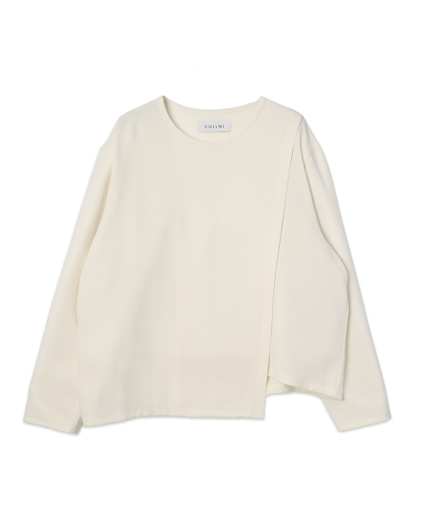 Triacetate Airy Cloth Wrap Long Sleeve Pullover