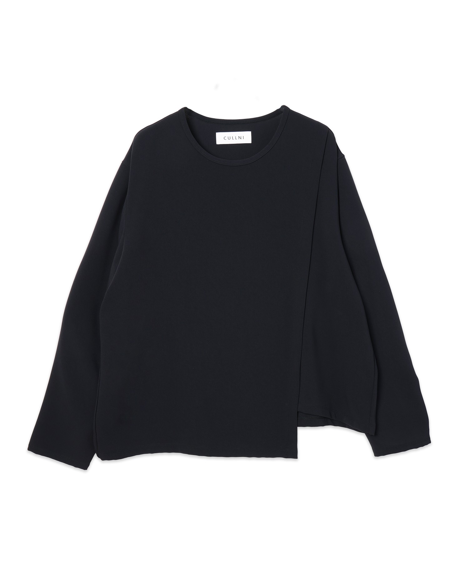 Triacetate Airy Cloth Wrap Long Sleeve Pullover
