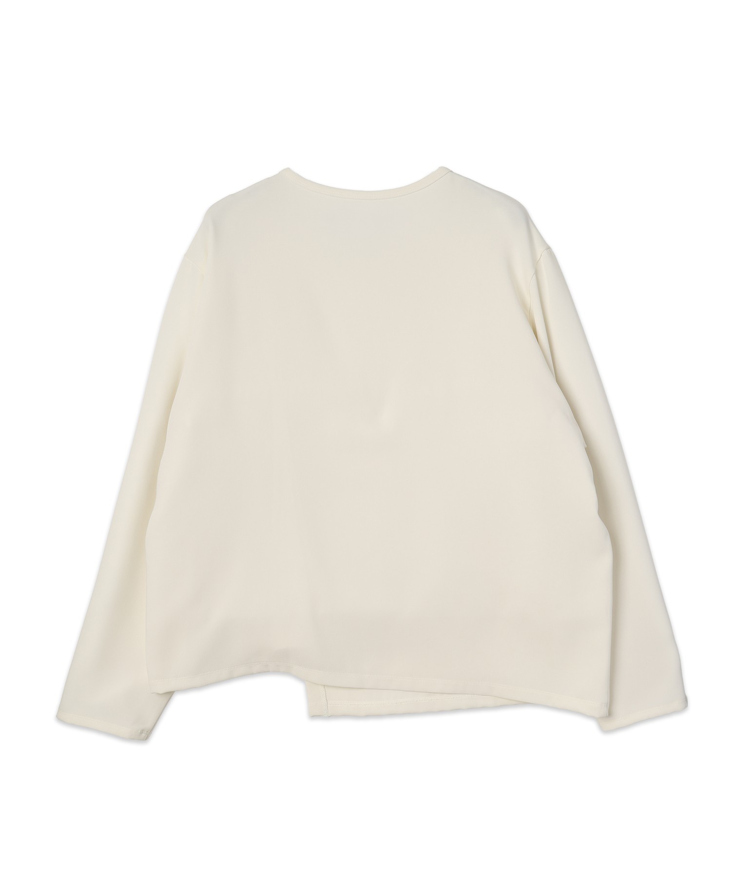 Triacetate Airy Cloth Wrap Long Sleeve Pullover