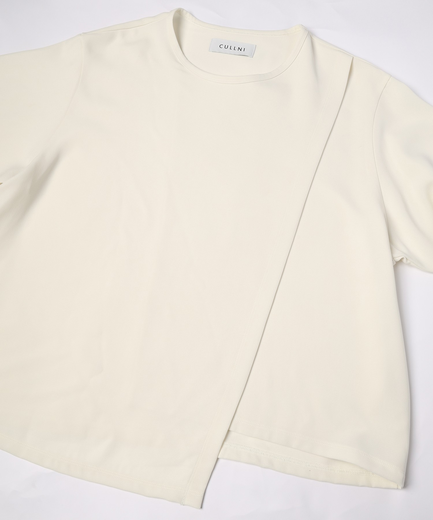 Triacetate Airy Cloth Wrap Long Sleeve Pullover