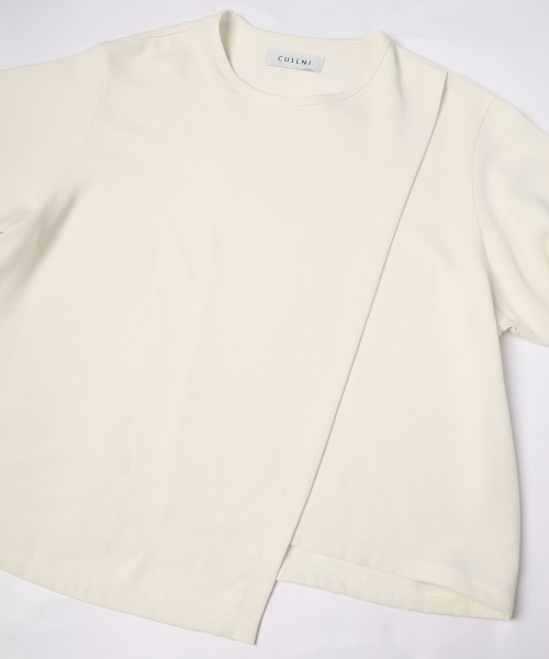 Triacetate Airy Cloth Wrap Long Sleeve Pullover