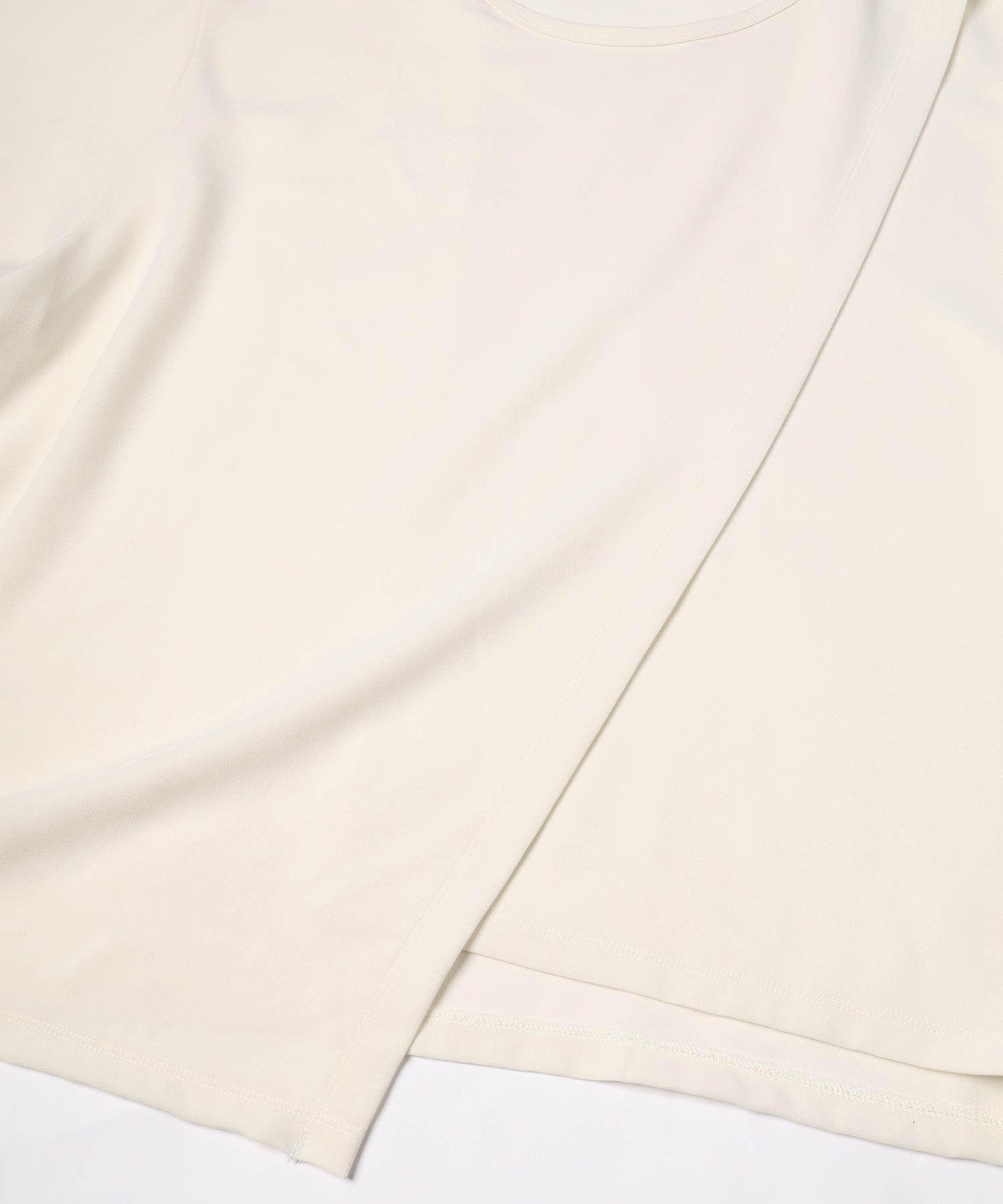 Triacetate Airy Cloth Wrap Long Sleeve Pullover
