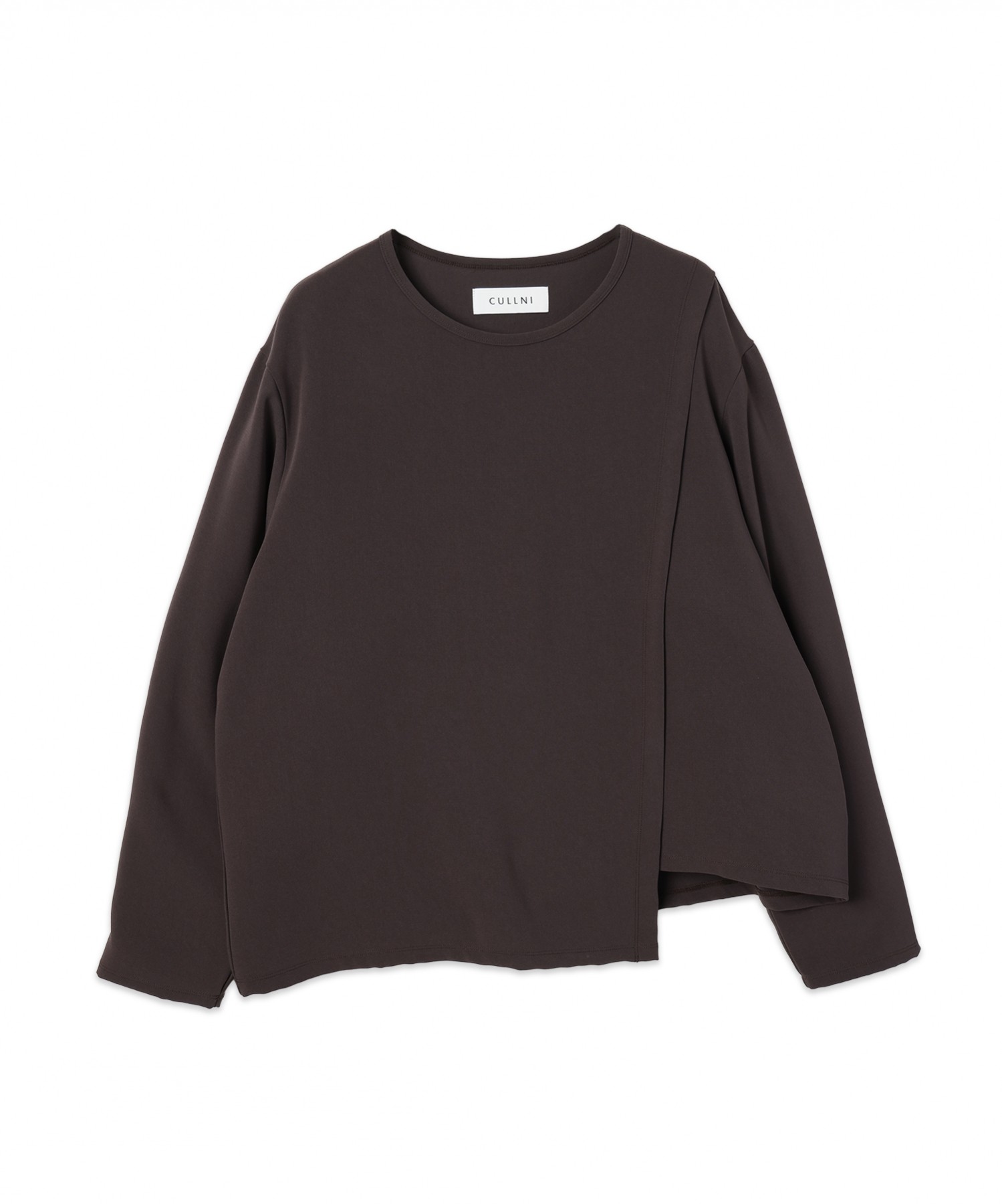 Triacetate Airy Cloth Wrap Long Sleeve Pullover