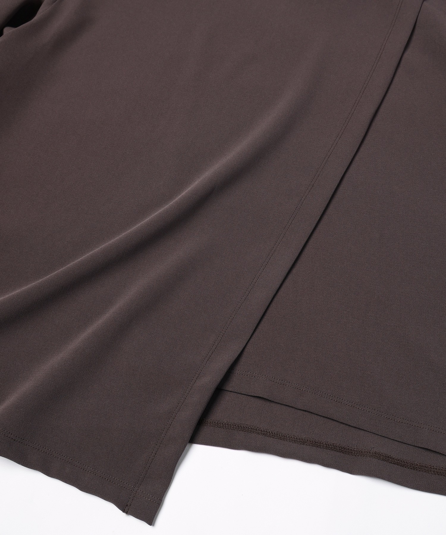 Triacetate Airy Cloth Wrap Long Sleeve Pullover