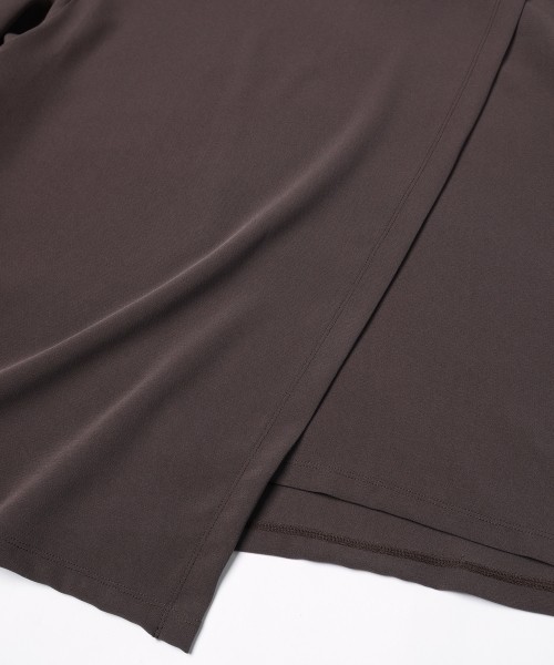 Triacetate Airy Cloth Wrap Long Sleeve Pullover