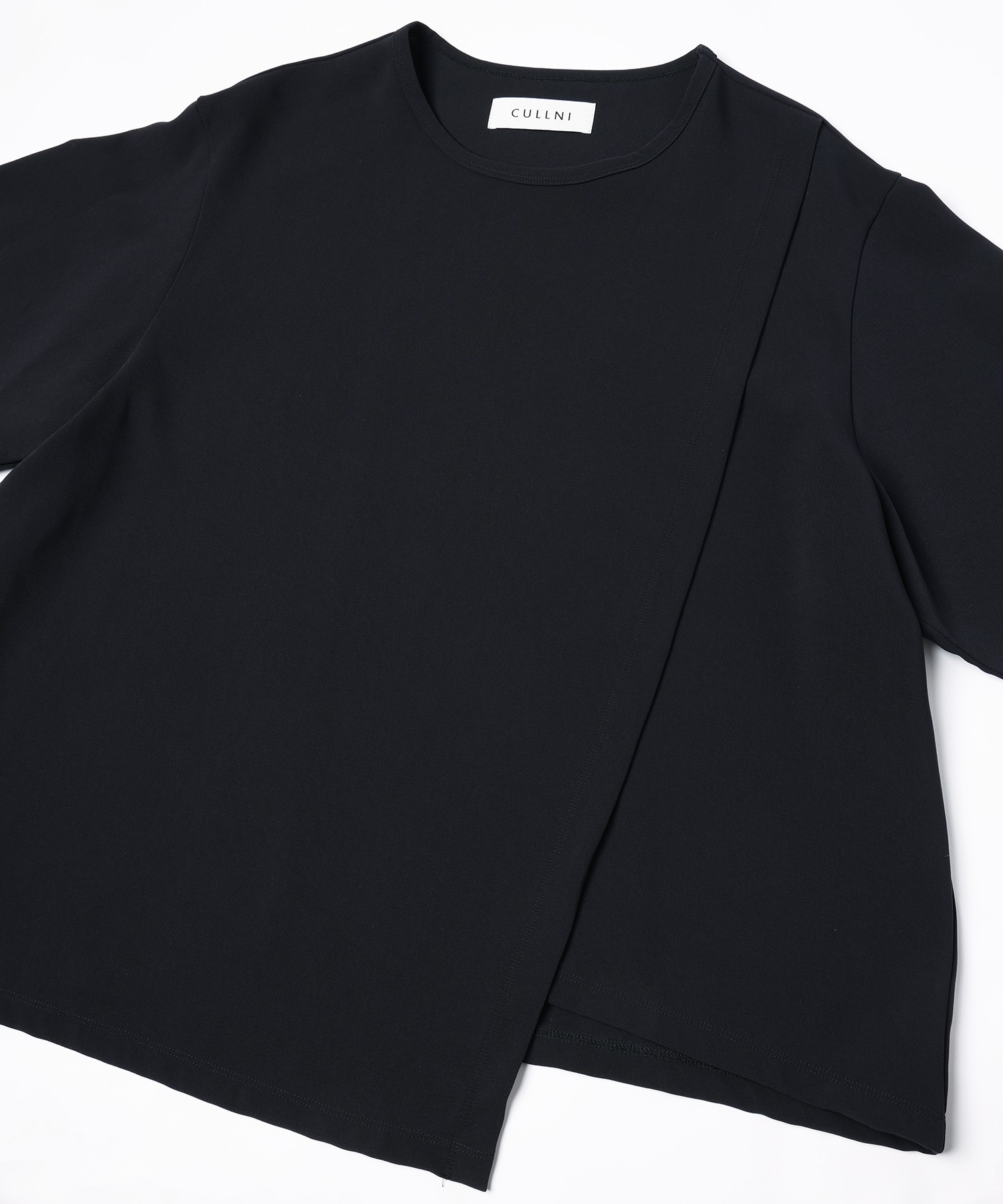 Triacetate Airy Cloth Wrap Long Sleeve Pullover
