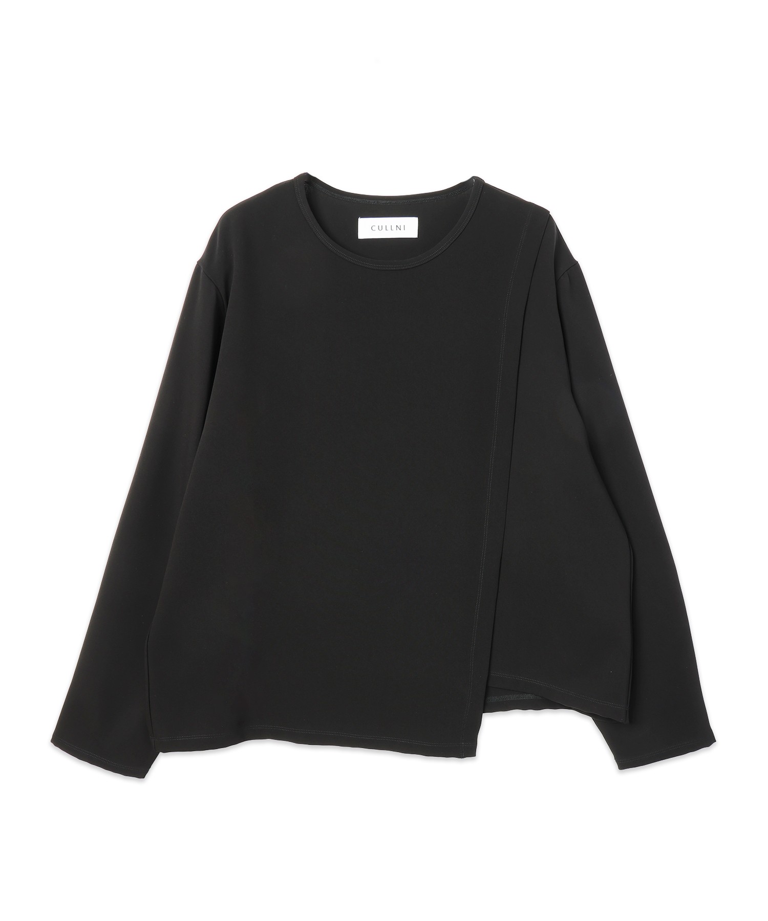 Triacetate Airy Cloth Wrap Long Sleeve Pullover