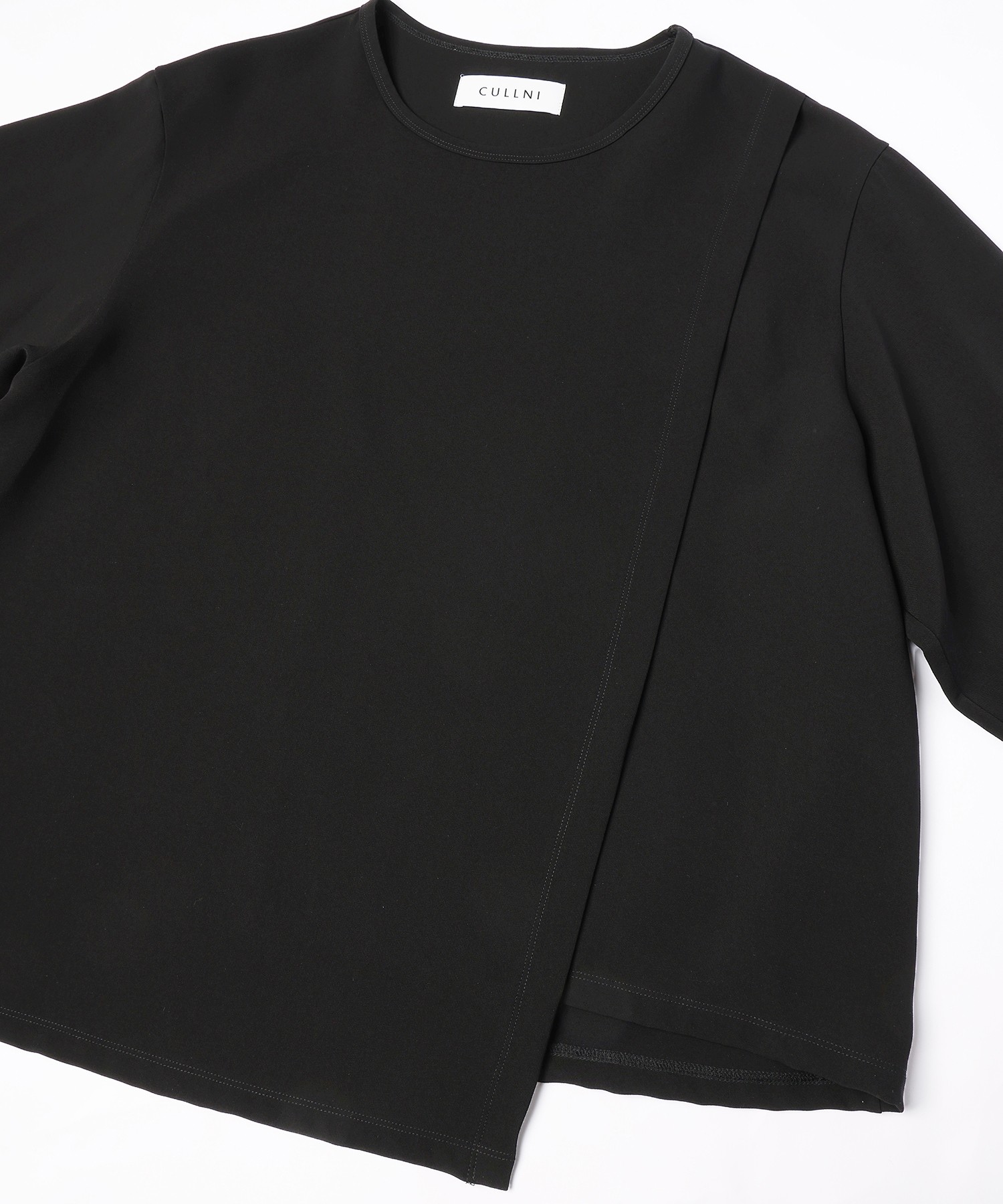Triacetate Airy Cloth Wrap Long Sleeve Pullover
