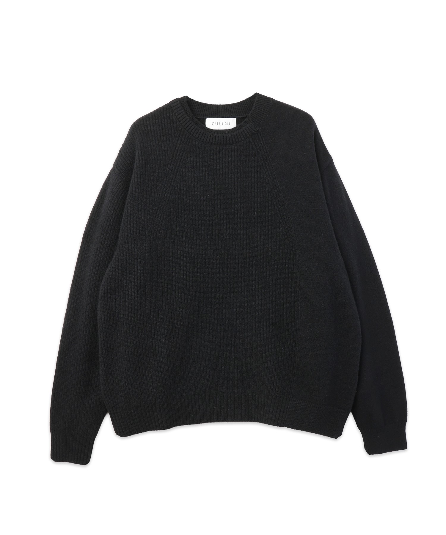 Extra Wool Tone Switch Layered Rib Neck Knit Pullover