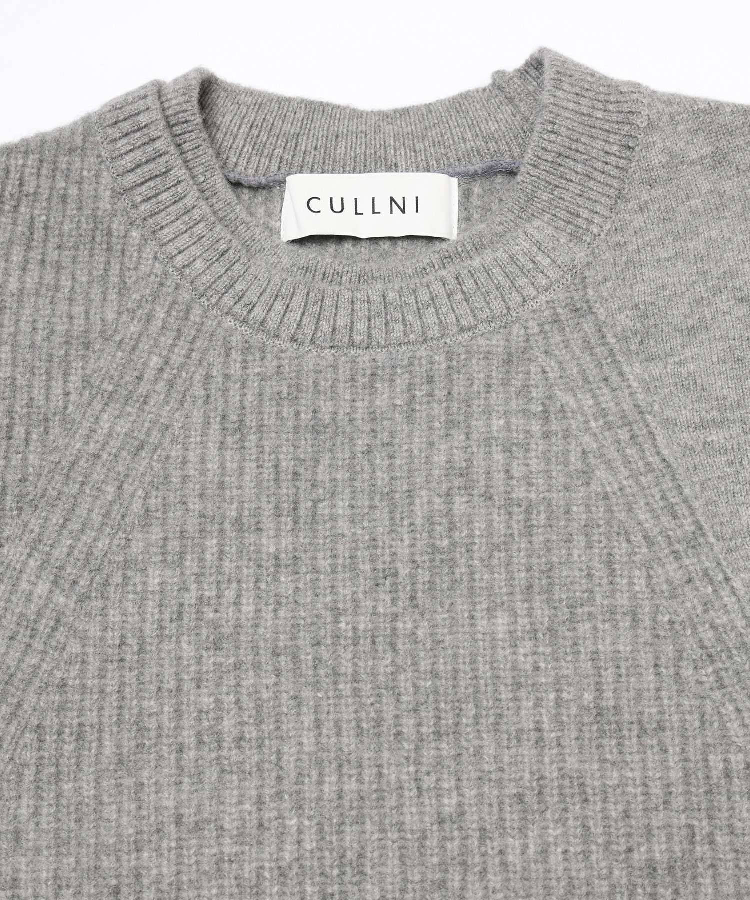 Extra Wool Tone Switch Layered Rib Neck Knit Pullover