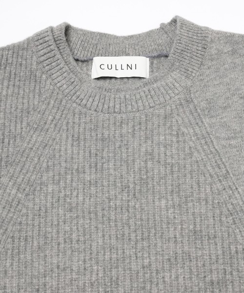 Extra Wool Tone Switch Layered Rib Neck Knit Pullover