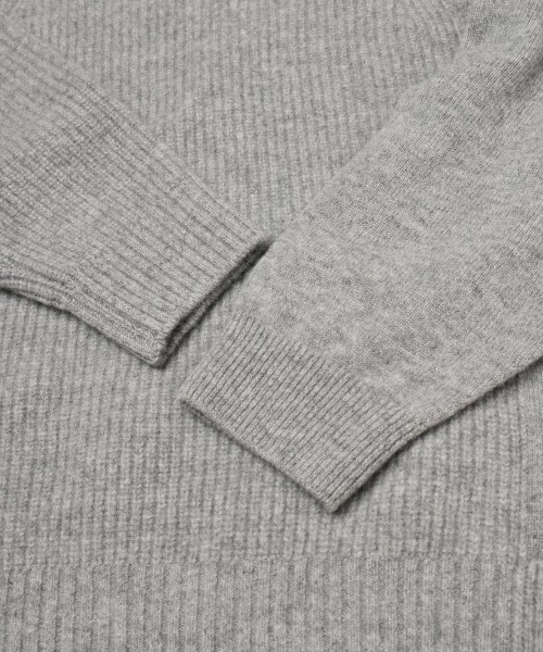 Extra Wool Tone Switch Layered Rib Neck Knit Pullover